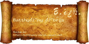 Batthyány Ábris névjegykártya